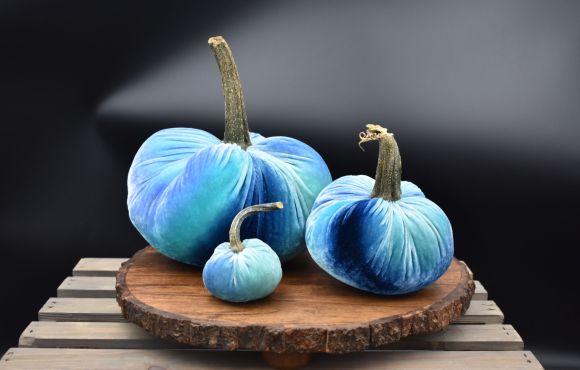 CutieKins Small Hand Dyed Fabric Pumpkins- Ocean Wave